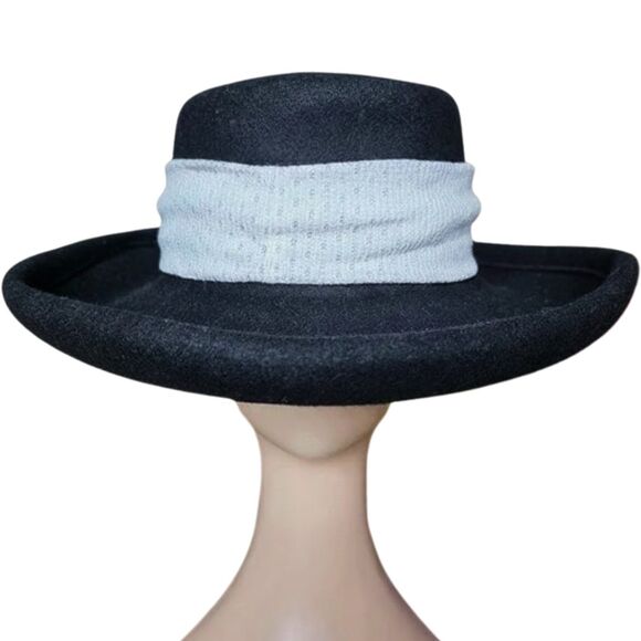 The Limited Bollman Wool Black Fedora Wide Brim Hat MJ Style - Picture 3 of 10